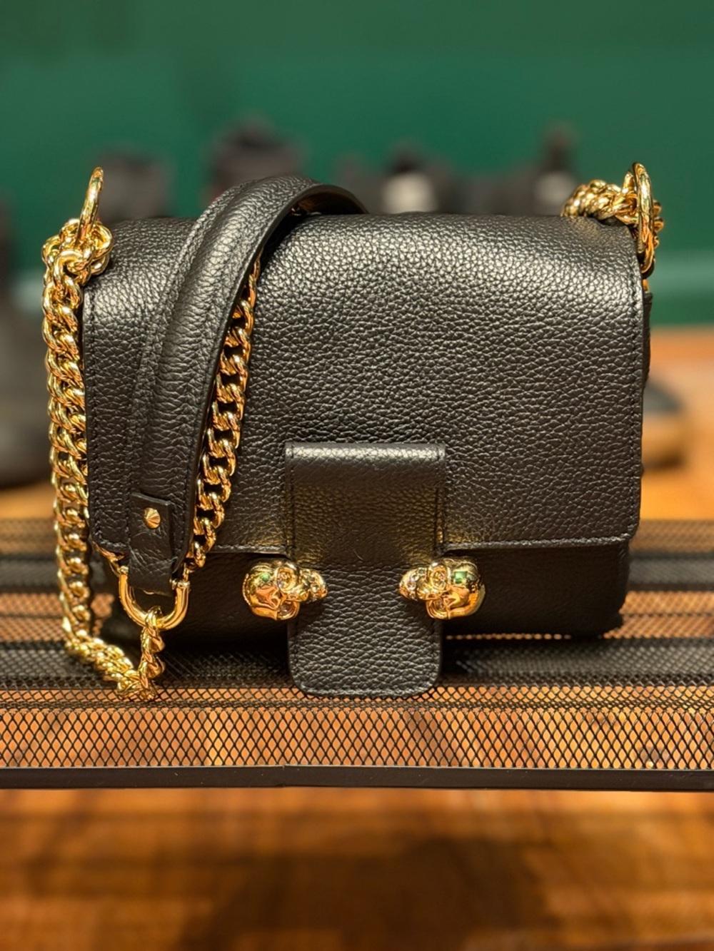 Alexander McQueen Twin Slull Leather Crossbody